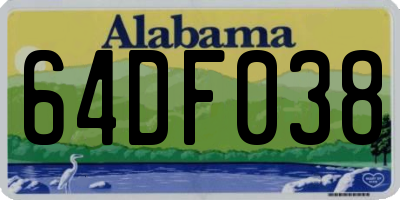 AL license plate 64DF038