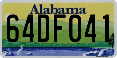 AL license plate 64DF041