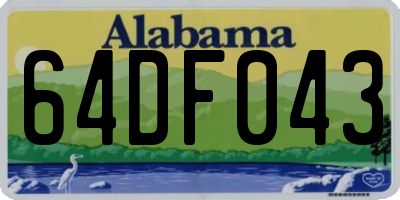 AL license plate 64DF043