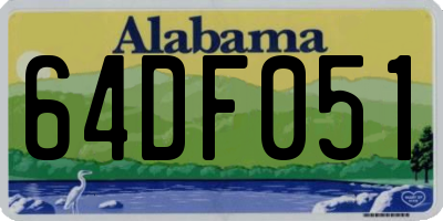 AL license plate 64DF051