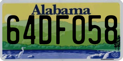 AL license plate 64DF058