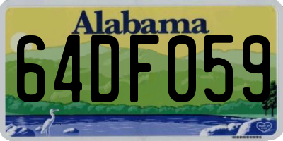 AL license plate 64DF059