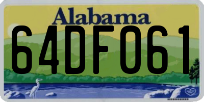 AL license plate 64DF061