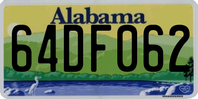 AL license plate 64DF062