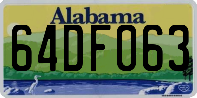 AL license plate 64DF063