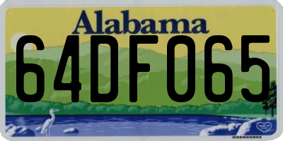 AL license plate 64DF065