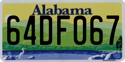 AL license plate 64DF067