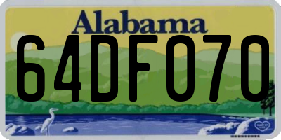 AL license plate 64DF070