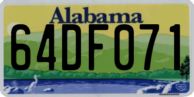 AL license plate 64DF071