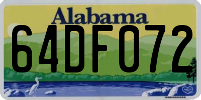 AL license plate 64DF072