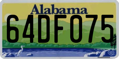AL license plate 64DF075