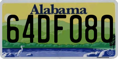 AL license plate 64DF080