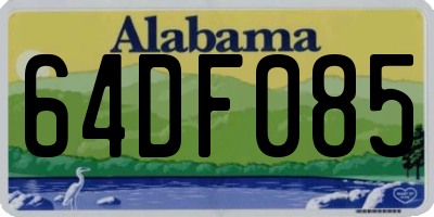 AL license plate 64DF085