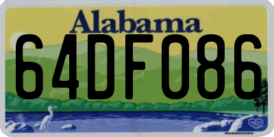 AL license plate 64DF086