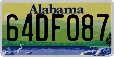 AL license plate 64DF087