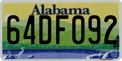 AL license plate 64DF092
