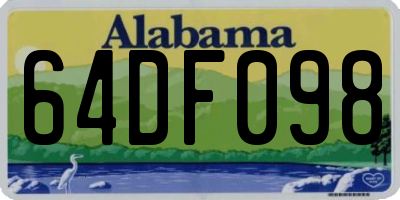 AL license plate 64DF098