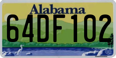 AL license plate 64DF102