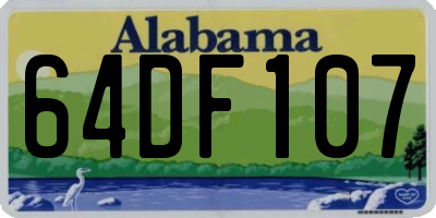 AL license plate 64DF107