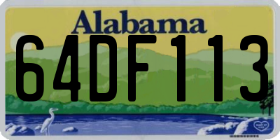 AL license plate 64DF113