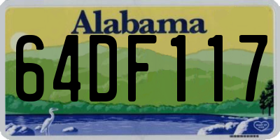 AL license plate 64DF117