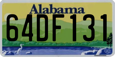 AL license plate 64DF131