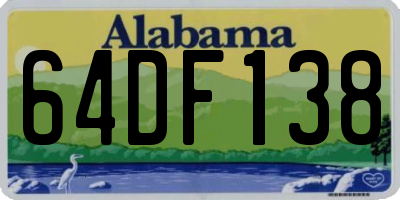 AL license plate 64DF138