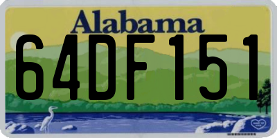 AL license plate 64DF151