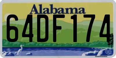 AL license plate 64DF174
