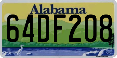 AL license plate 64DF208