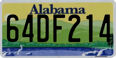 AL license plate 64DF214
