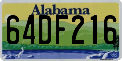 AL license plate 64DF216