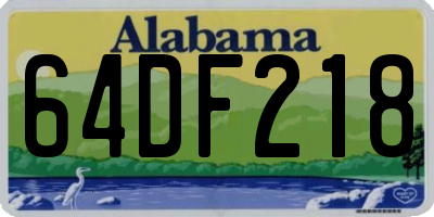 AL license plate 64DF218
