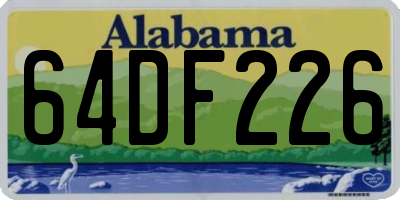 AL license plate 64DF226