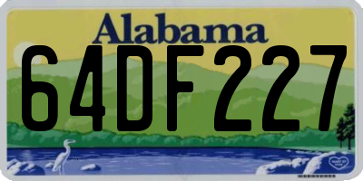 AL license plate 64DF227