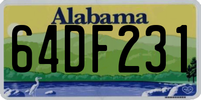 AL license plate 64DF231