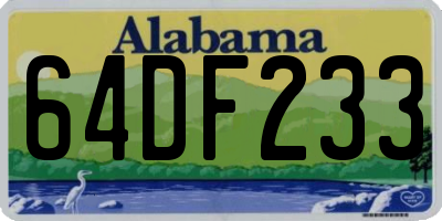 AL license plate 64DF233