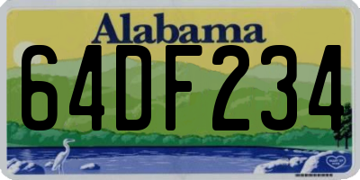 AL license plate 64DF234