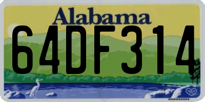 AL license plate 64DF314
