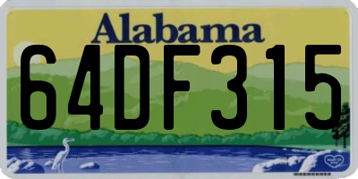 AL license plate 64DF315