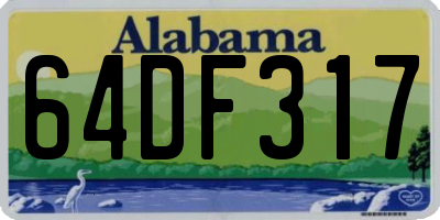 AL license plate 64DF317