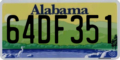 AL license plate 64DF351