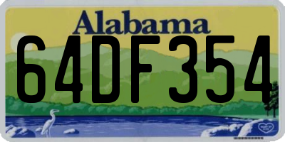 AL license plate 64DF354