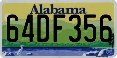 AL license plate 64DF356