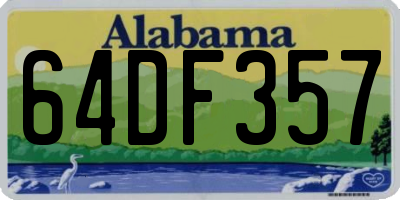 AL license plate 64DF357