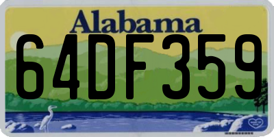 AL license plate 64DF359