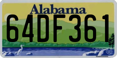 AL license plate 64DF361
