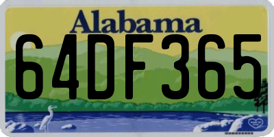 AL license plate 64DF365
