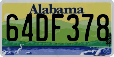 AL license plate 64DF378