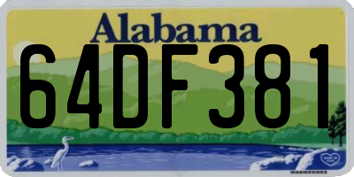AL license plate 64DF381